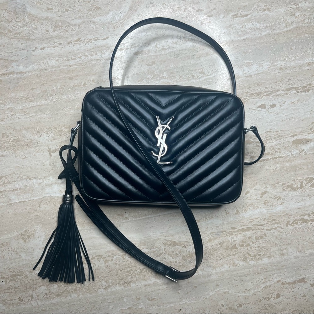 Yves Saint Laurent Calfskin Matelasse Monogram Lou Camera Bag